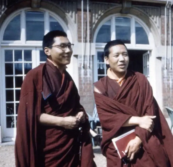Chögyam Trungpa Rinpoche with another monk