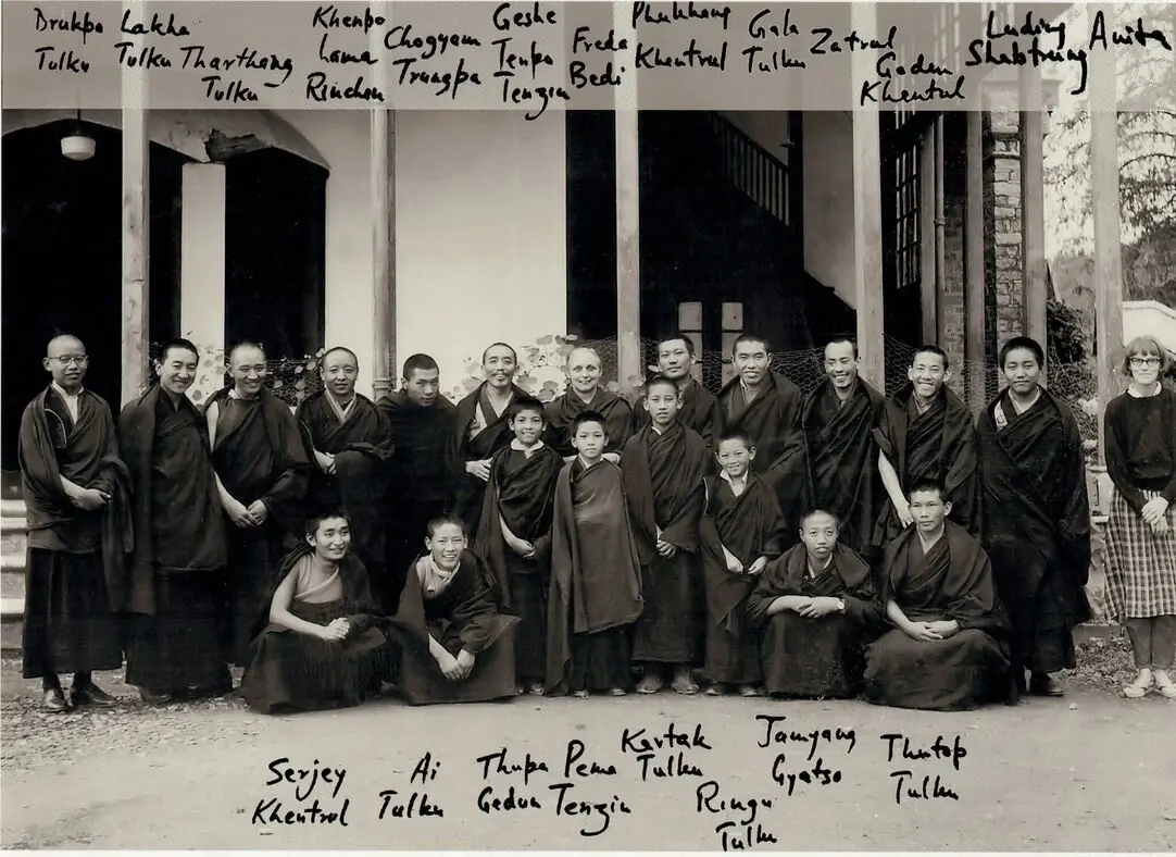 Chögyam Trungpa Rinpoche with a group